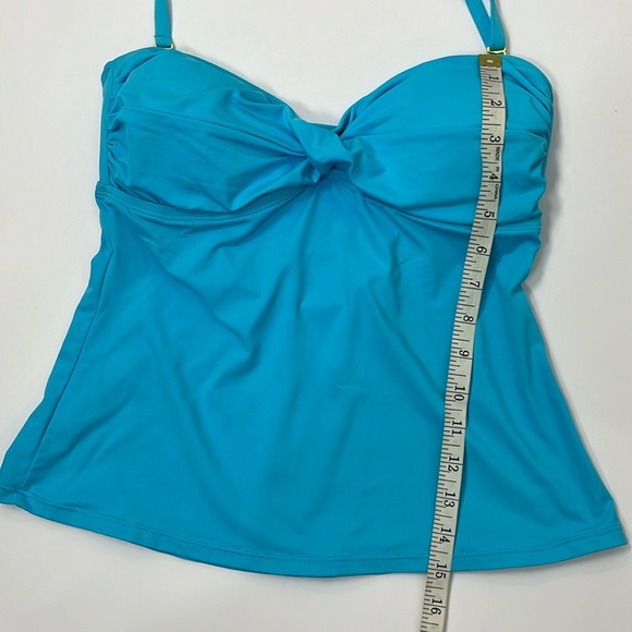 Cole of California Tankini Swim Top Mesh Removable Strap Pads Aqua Blue Size S - Picture 8 of 11